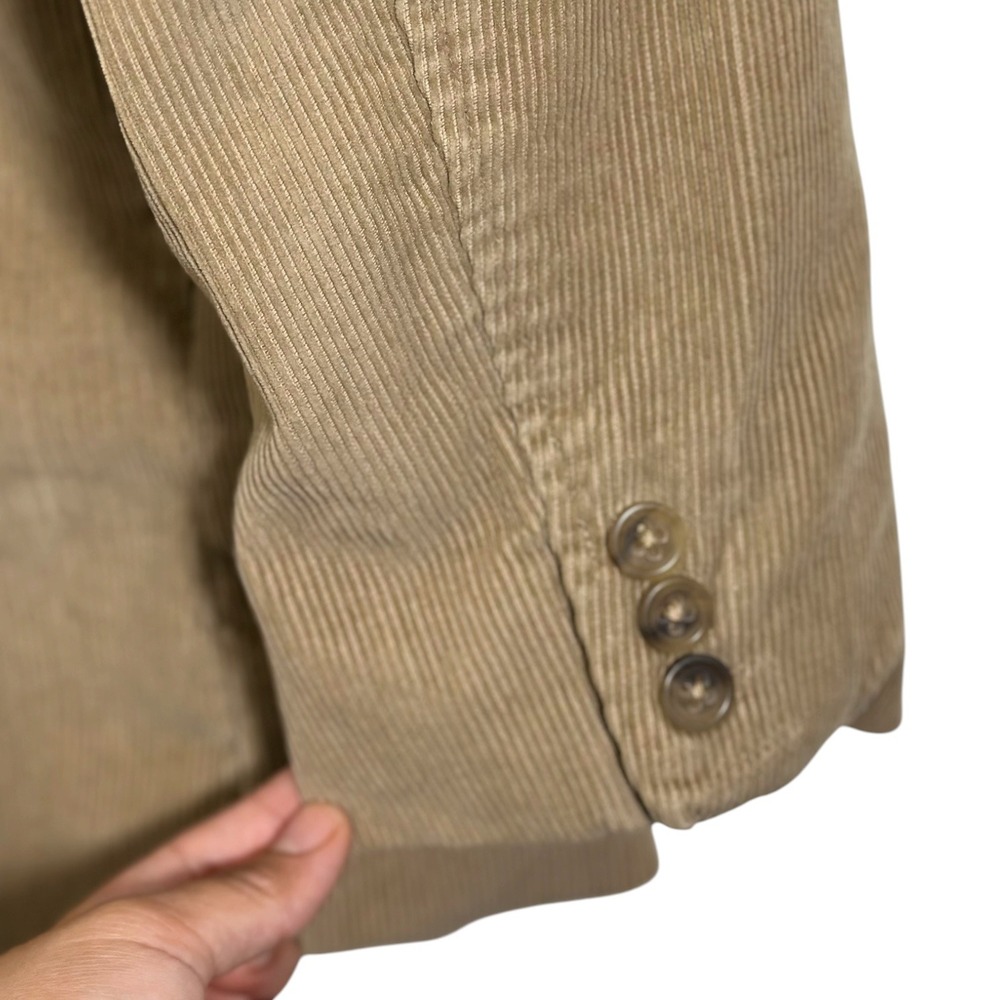 Banana Republic Mens Tan Corduroy 3-Button Blazer Sport Coat Jacket Khaki Large - Picture 7 of 10